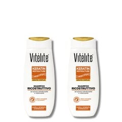 Atkuriamasis plaukų šampūnas su keratinu Vitélite Keratin, 2x250 ml kaina ir informacija | Šampūnai | pigu.lt