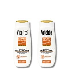 Восстанавливающий бальзам для волос с кератином Vitélite Keratin, 2x250 мл цена и информация | Шампуни | pigu.lt