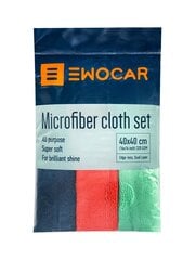Mikropluošto trijų šluosčių rinkinys Ewocar, 3 vnt. kaina ir informacija | Valymo šluostės, servetėlės | pigu.lt