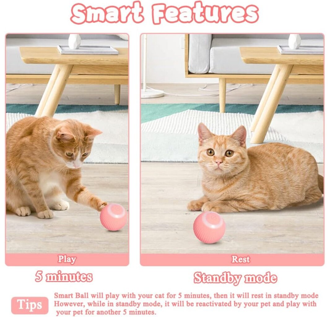 Интерактивный умный мячик для кошек Smart Cat Ball цена | pigu.lt