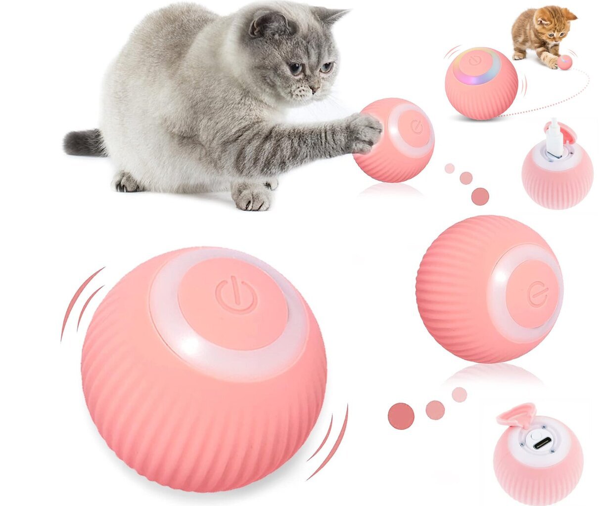 Интерактивный умный мячик для кошек Smart Cat Ball цена | pigu.lt