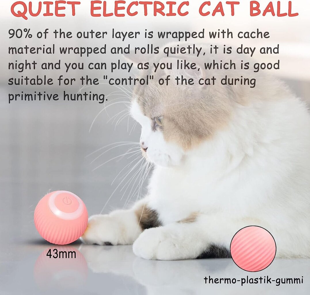 Интерактивный умный мячик для кошек Smart Cat Ball цена | pigu.lt