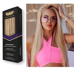 Натуральные накладные волосы на заколках светлейший блонд Remy 6 частей, 60 нет. цена и информация | Аксессуары для волос | pigu.lt