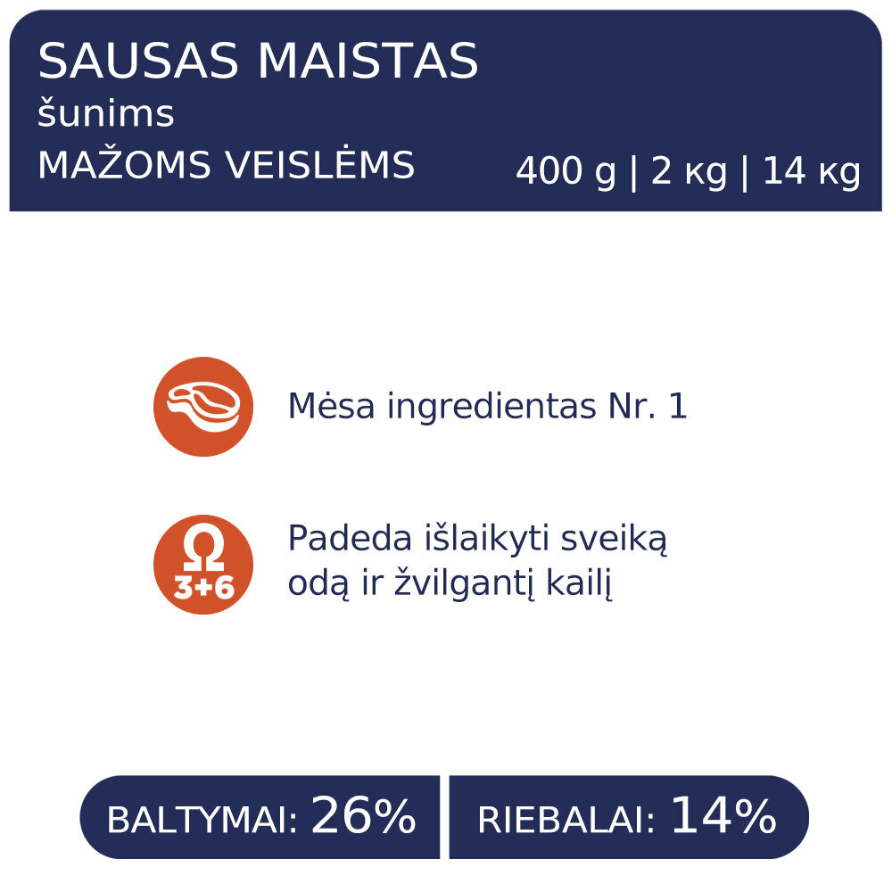 Club 4 Paws Premium suaugusiems, mažos veislės šunims, 2 kg kaina ir informacija | Sausas maistas šunims | pigu.lt