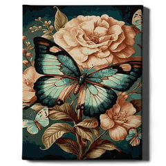 Картина по номерам На Раме "Бабочка на цветке" Oh Art! 40x50 см цена и информация | Живопись по номерам | pigu.lt