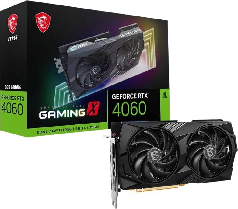 MSI GeForce RTX 4060 Gaming X RTX4060GAMX8G kaina ir informacija | Vaizdo plokštės (GPU) | pigu.lt