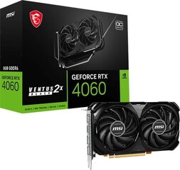 MSI GeForce RTX 4060 Ventus 2X kaina ir informacija | Vaizdo plokštės (GPU) | pigu.lt