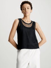 CALVIN KLEIN Net Layered Tank Top Black 560076781 цена и информация | Женские футболки | pigu.lt