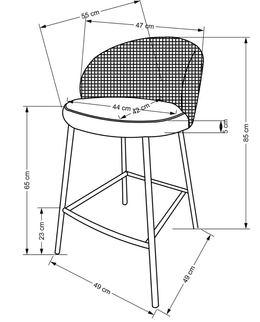 2-ių kėdžių komplektas H113, juodas/auksinis kaina ir informacija | Virtuvės ir valgomojo kėdės | pigu.lt
