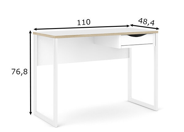 Rašomasis stalas Function Plus, baltas/rudas kaina ir informacija | Kompiuteriniai, rašomieji stalai | pigu.lt