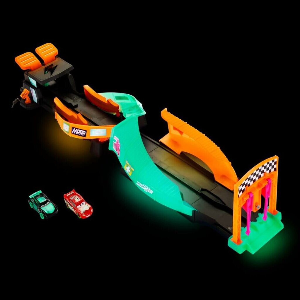 Šviečianti tamsoje paleidimo trasa su automobiliais Glow Racers Cars цена и информация | Žaislai berniukams | pigu.lt