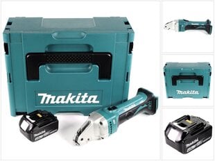 Аккумуляторные ножницы для жести Makita DJS 161 M1J 18 V Makpac + 1 x 4,0 Aч аккумулятор + без ЗУ цена и информация | Пилы, циркулярные станки | pigu.lt