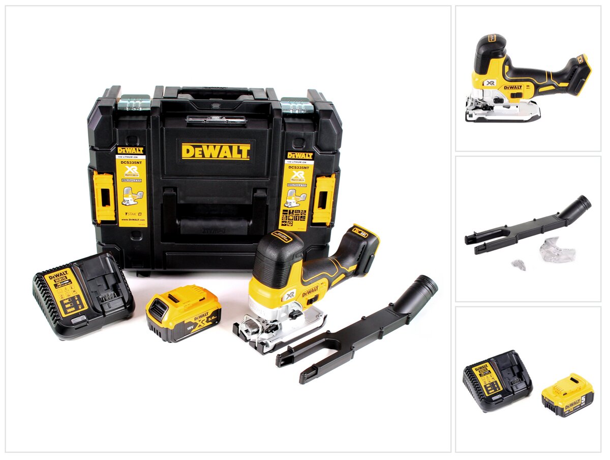 DeWalt DCS 335 P1 аккумуляторный 18 В + 1х аккумулятор 5,0 Ач + 1х быстрое  зарядное устройство TSTAK цена | pigu.lt