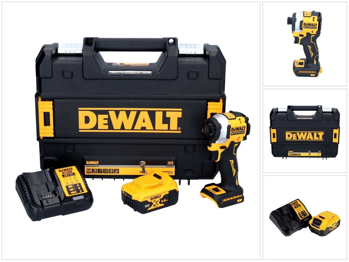 Akumuliatorinis smūginis veržliaraktis DeWalt DCF 850 ​​P1 18 V su akumuliatoriumi ir krovikliu kaina ir informacija | Suktuvai, gręžtuvai | pigu.lt