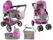Lėlių vežimėlis su priedais Doris kaina ir informacija | Žaislai mergaitėms | pigu.lt