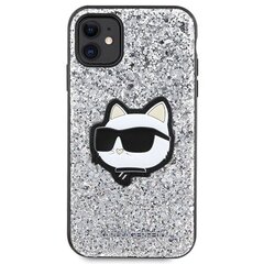 Original Pouch KARL LAGERFELD Glitter Choupette Patch KLHCN61G2CPS for Iphone 11| Xr Silver цена и информация | Чехлы для телефонов | pigu.lt