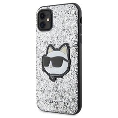 Original Pouch KARL LAGERFELD Glitter Choupette Patch KLHCN61G2CPS for Iphone 11| Xr Silver цена и информация | Чехлы для телефонов | pigu.lt