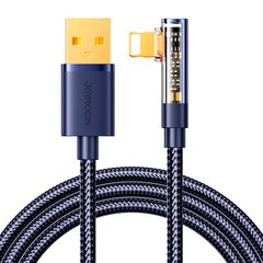 Кабель USB-A/Lightning/Угловой/1.2м Joyroom S-UL012A6 (синий) цена и информация | Кабели для телефонов | pigu.lt