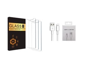 Комплект Jashinne: 3 очка и USB-кабель Lightning цена и информация | Защитные пленки для телефонов | pigu.lt