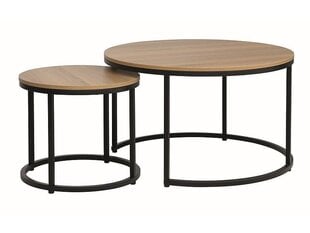 2-jų kavos staliukų komplektas Signal Dion, rudas/juodas kaina ir informacija | Kavos staliukai | pigu.lt