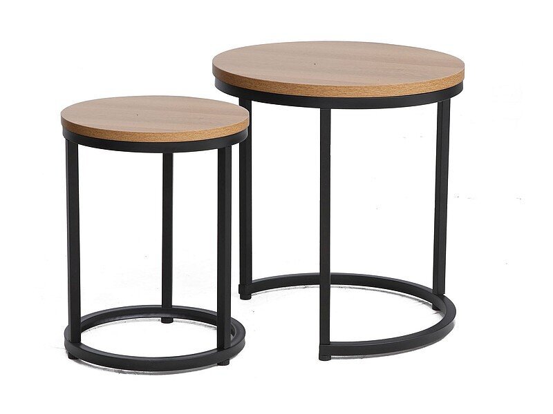 2-jų kavos staliukų komplektas Signal Hola, juodas/rudas kaina ir informacija | Kavos staliukai | pigu.lt