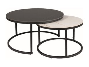 2-jų kavos staliukų komplektas Signal Ferrante A, juodas/baltas kaina ir informacija | Kavos staliukai | pigu.lt