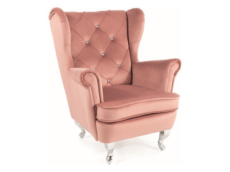 Svetainės fotelis Signal Lili Velvet, rožinis kaina ir informacija | Vaikiški sėdmaišiai, foteliai, pufai | pigu.lt