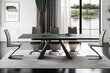 Valgomojo stalas Signal Salvadore Ceramic, juodas/mėlynas kaina ir informacija | Virtuvės ir valgomojo stalai, staliukai | pigu.lt