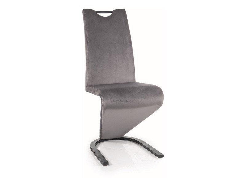 2-jų valgomojo kėdžių komplektas Signal H-090 Velvet, pilkas/juodas kaina ir informacija | Virtuvės ir valgomojo kėdės | pigu.lt