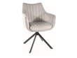 2-jų valgomojo kėdžių komplektas Signal Azalia Velvet, pilkas/juodas цена и информация | Virtuvės ir valgomojo kėdės | pigu.lt
