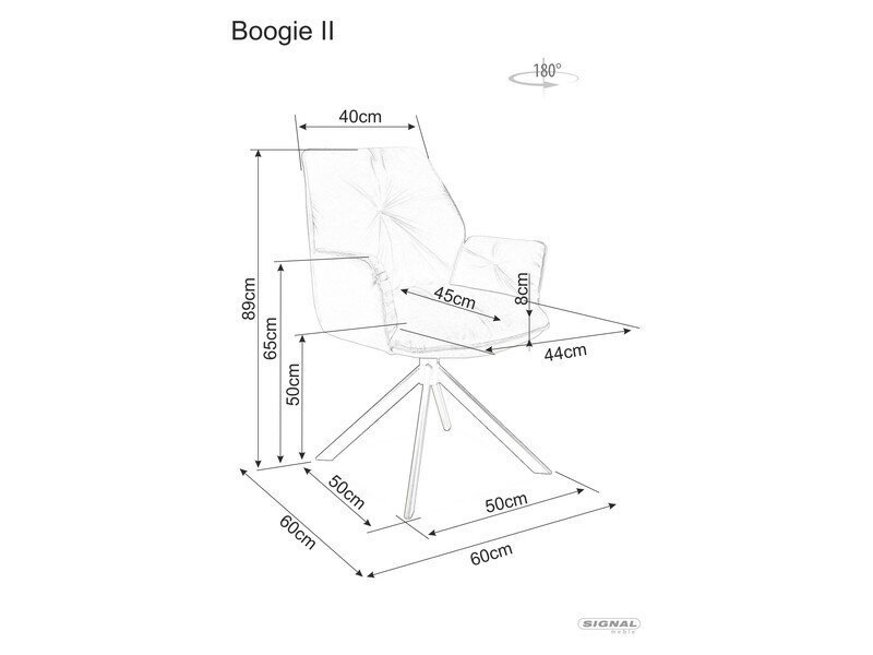 2-jų valgomojo kėdžių komplektas Signal Boogie II Velvet, juodas kaina ir informacija | Virtuvės ir valgomojo kėdės | pigu.lt