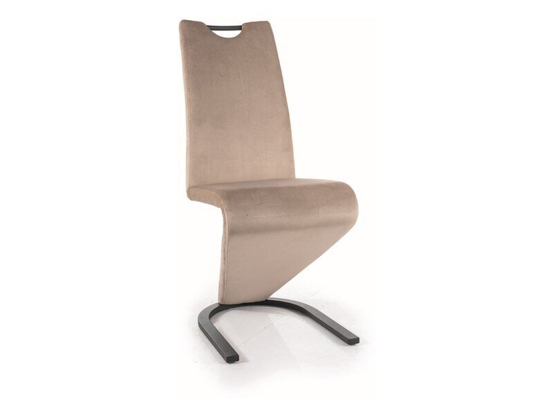 2-jų valgomojo kėdžių komplektas Signal H-090 Velvet, smėlio spalvos/juodas kaina ir informacija | Virtuvės ir valgomojo kėdės | pigu.lt