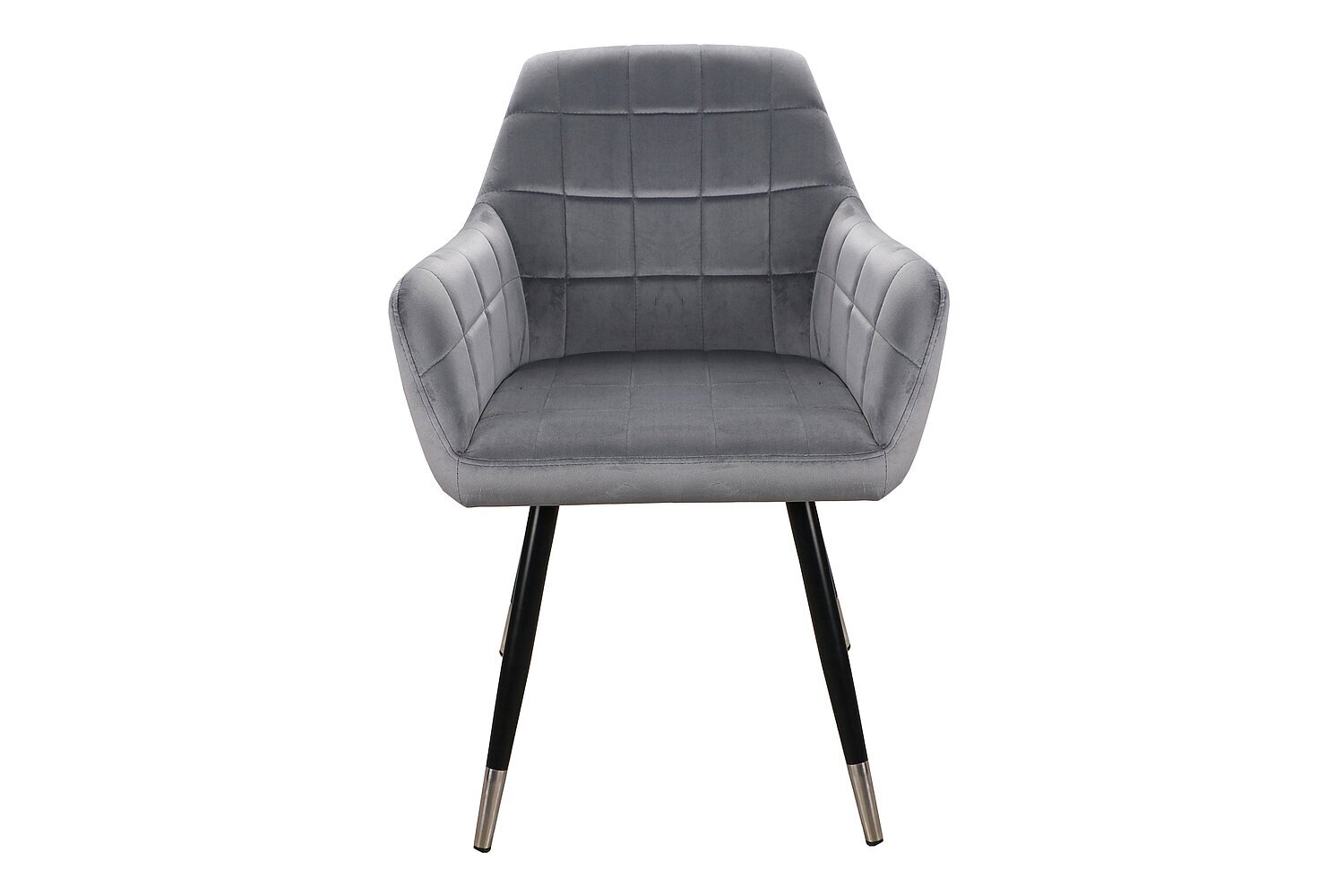 2-jų valgomojo kėdžių komplektas Signal Nuxe Velvet, pilkas/juodas kaina ir informacija | Virtuvės ir valgomojo kėdės | pigu.lt