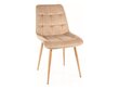 4-ių valgomojo kėdžių komplektas Signal Chic D Velvet, smėlio spalvos/rudas kaina ir informacija | Virtuvės ir valgomojo kėdės | pigu.lt