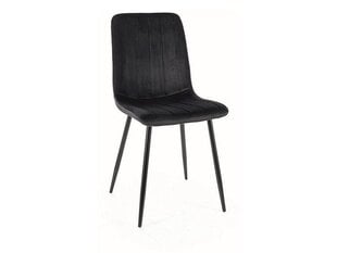 Комплект из 4-х обеденных стульев Signal Alan Velvet, черный цвет цена и информация | Стулья для кухни и столовой | pigu.lt
