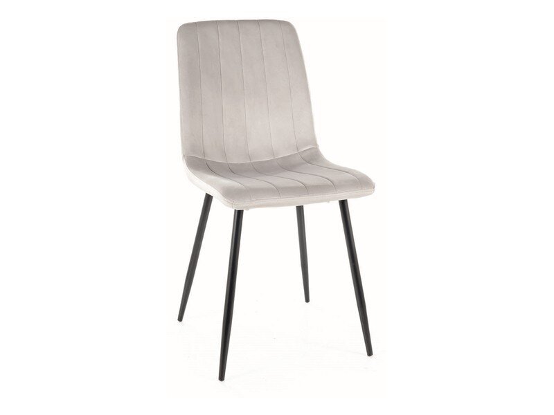 4-ių valgomojo kėdžių komplektas Signal Alan Velvet, pilkas/juodas kaina ir informacija | Virtuvės ir valgomojo kėdės | pigu.lt