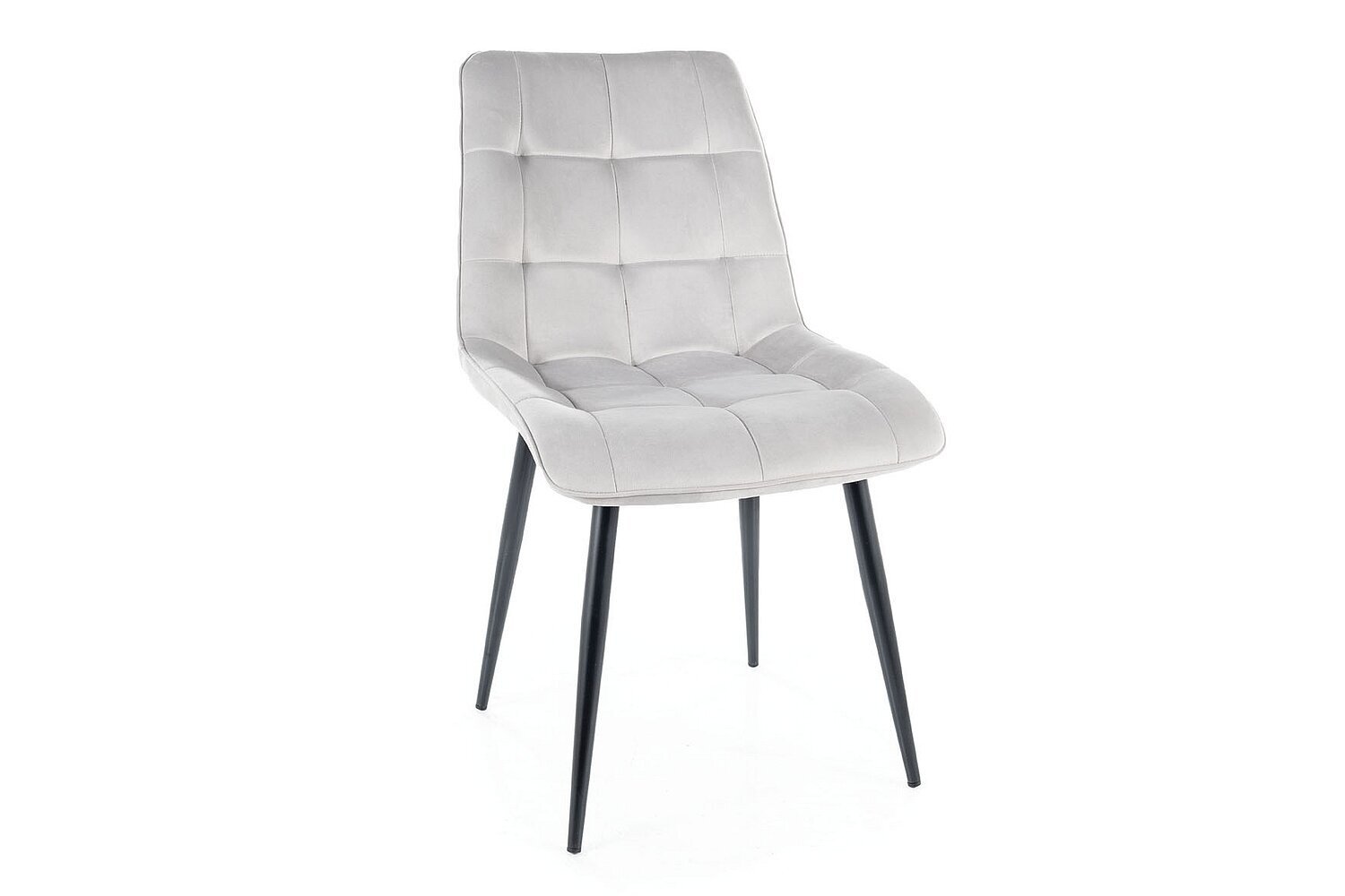 4-ių valgomojo kėdžių komplektas Signal Chic Velvet, pilkas/juodas kaina ir informacija | Virtuvės ir valgomojo kėdės | pigu.lt