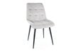 4-ių valgomojo kėdžių komplektas Signal Chic Velvet, pilkas/juodas kaina ir informacija | Virtuvės ir valgomojo kėdės | pigu.lt