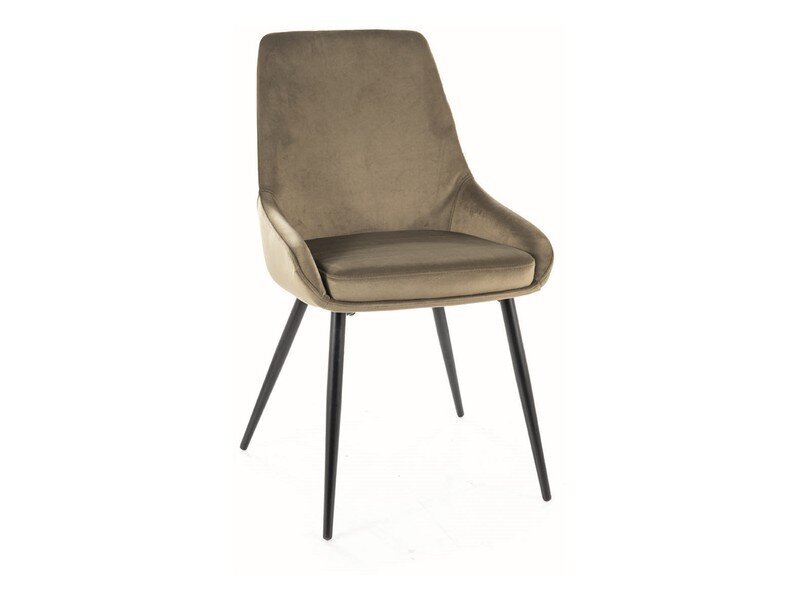 4-ių valgomojo kėdžių komplektas Signal Cobe Velvet, žalias/juodas kaina ir informacija | Virtuvės ir valgomojo kėdės | pigu.lt