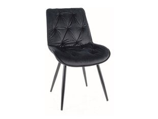 Набор из 4 обеденных стульев Signal Cherry II Velvet, черный цвет цена и информация | Стулья для кухни и столовой | pigu.lt