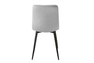 Набор из 4-х обеденных стульев Signal Ivo Velvet, серый/черный цвет цена и информация | Стулья для кухни и столовой | pigu.lt