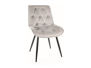 4-ių valgomojo kėdžių komplektas Signal Cherry II Velvet, pilkas/juodas kaina ir informacija | Virtuvės ir valgomojo kėdės | pigu.lt