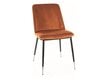 4-ių valgomojo kėdžių komplektas Signal Jill Velvet, oranžinis/juodas kaina ir informacija | Virtuvės ir valgomojo kėdės | pigu.lt