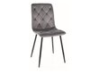 4-ių valgomojo kėdžių komplektas Signal Jerry Velvet, pilkas/juodas kaina ir informacija | Virtuvės ir valgomojo kėdės | pigu.lt