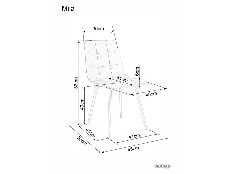 4-ių valgomojo kėdžių komplektas Signal Mila Velvet, oranžinis/juodas kaina ir informacija | Virtuvės ir valgomojo kėdės | pigu.lt