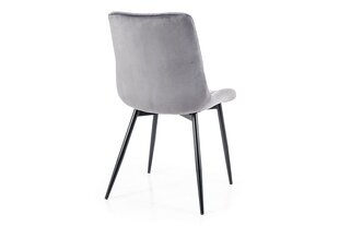 4-ių valgomojo kėdžių komplektas Signal Lou Velvet, pilkas/juodas kaina ir informacija | Virtuvės ir valgomojo kėdės | pigu.lt