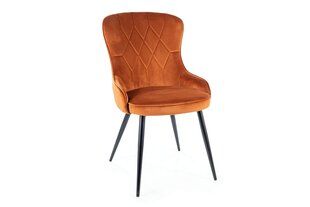 4-ių valgomojo kėdžių komplektas Signal Lotus Velvet, oranžinis/juodas kaina ir informacija | Virtuvės ir valgomojo kėdės | pigu.lt