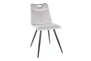 Комплект из 4-х обеденных стульев Signal Orfe Velvet, серый/черный цвет цена и информация | Стулья для кухни и столовой | pigu.lt