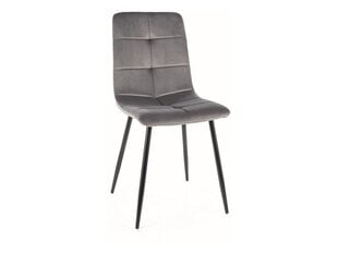 Набор из 4-х обеденных стульев Signal Ivo Velvet, серый/черный цвет цена и информация | Стулья для кухни и столовой | pigu.lt