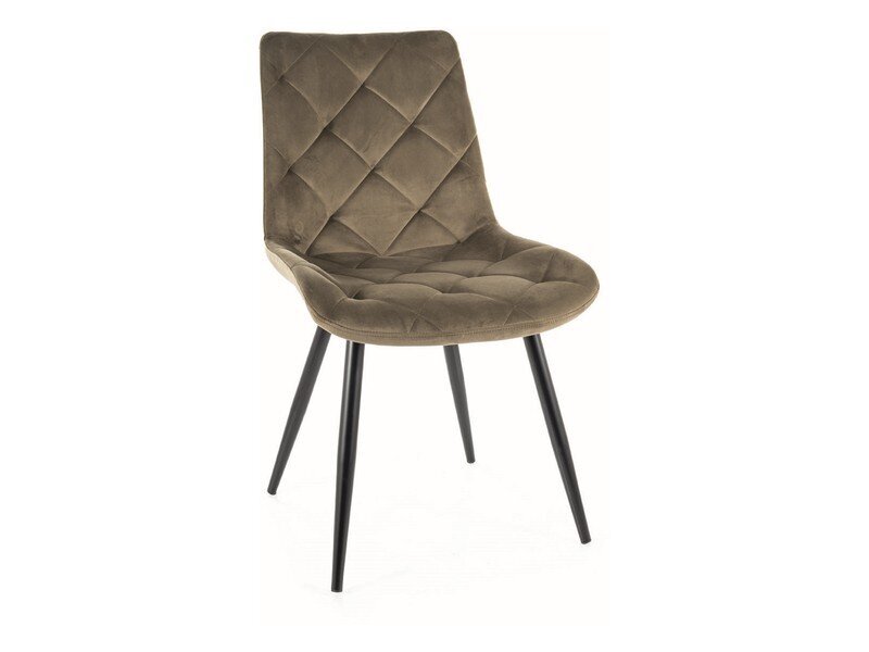 4-ių valgomojo kėdžių komplektas Signal Ralph Velvet, žalias/juodas kaina ir informacija | Virtuvės ir valgomojo kėdės | pigu.lt